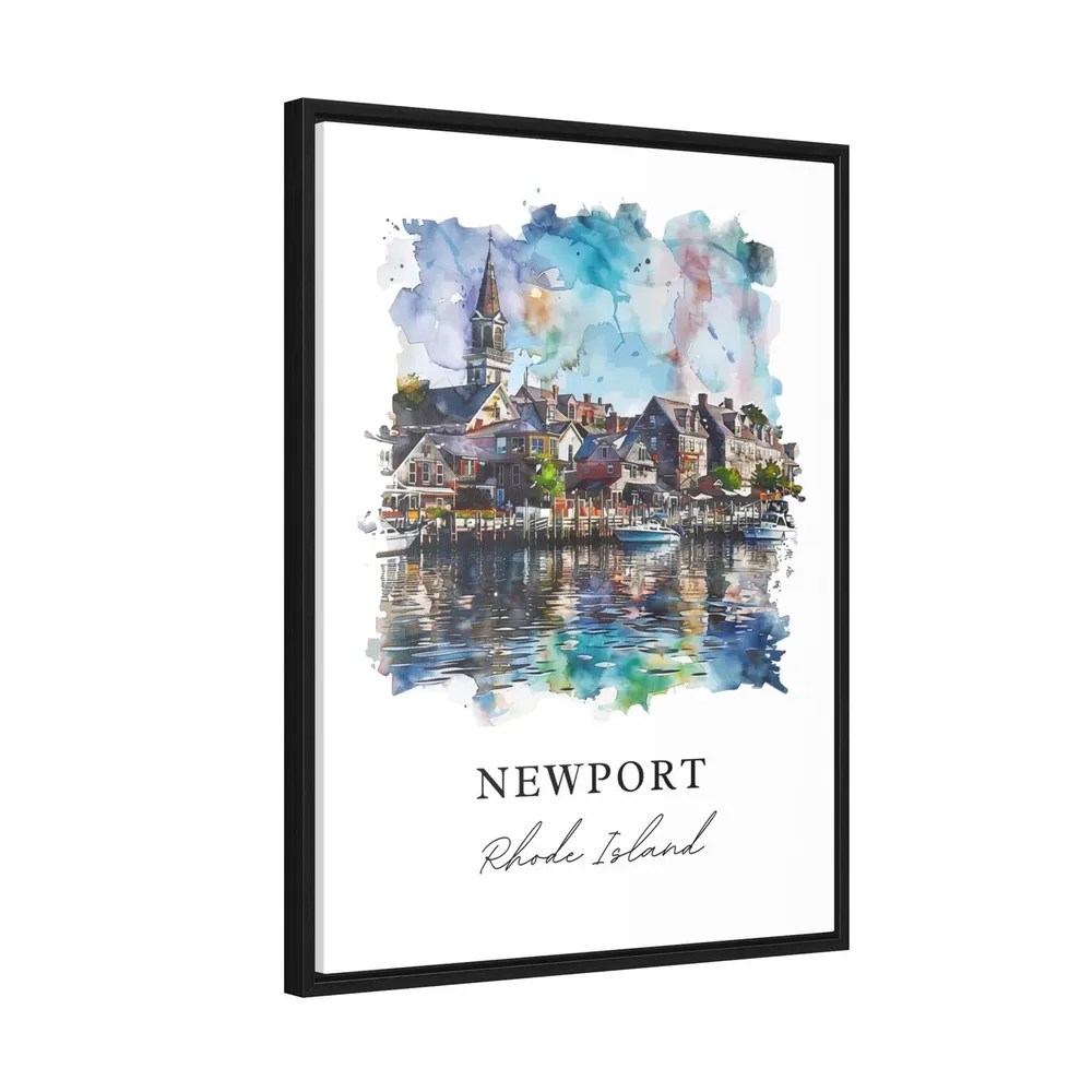 Newport Ri Watercolor Travel Poster, Aquidneck - Image 2