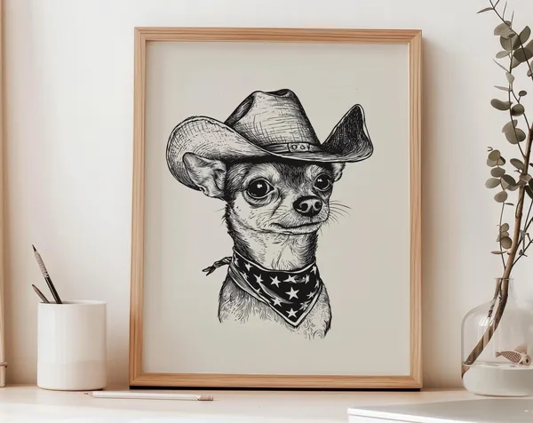Cowdog Cowboy - Traditional Travel Poster
