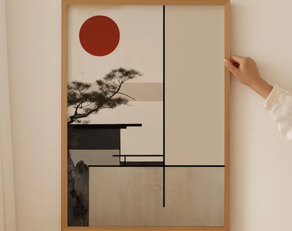 Japanese Architecture Poster, Modern Vintage Tokyo