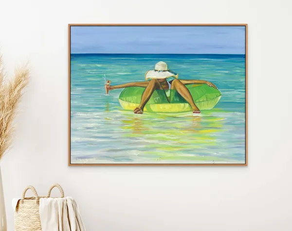 Floating In Crystal Clear Waters Coastal Art Print