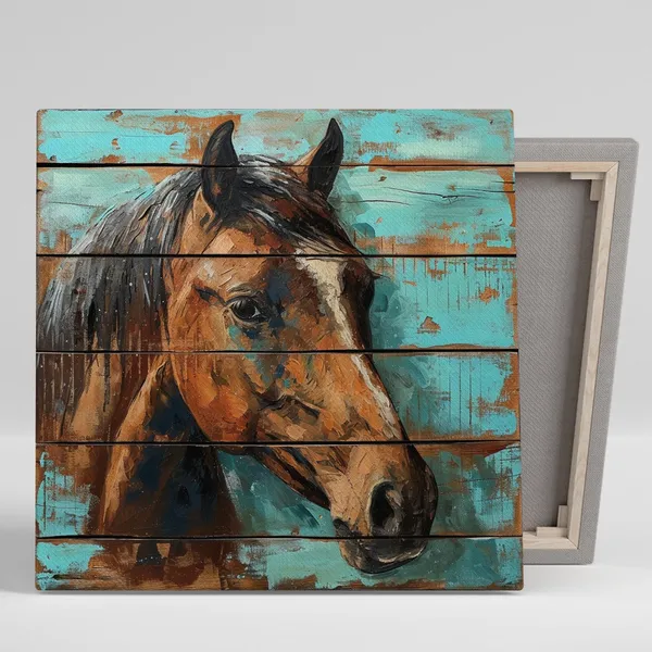 Horse Art Print, Rustic Farmhouse Living Room Decor