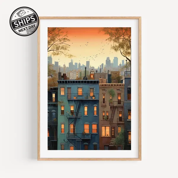 East Village New York Watercolor Art Print