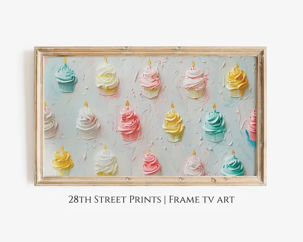 Birthday Cupcakes Birthday Decor Art Print