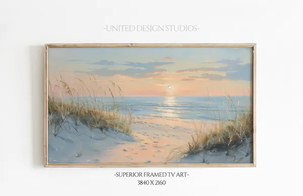 Beach and Sunset Coastal Art Print