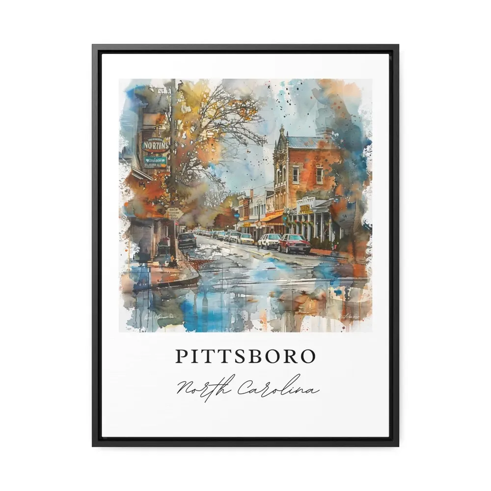 Pittsboro NC Watercolor Travel Poster, Chatham County - Image 3