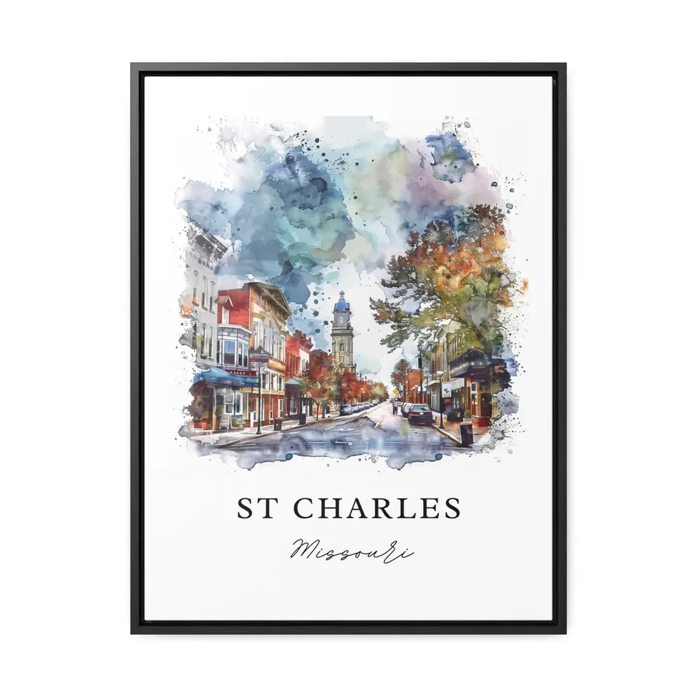 St Charles Missouri Watercolor Travel Poster, Housewarming - Image 3
