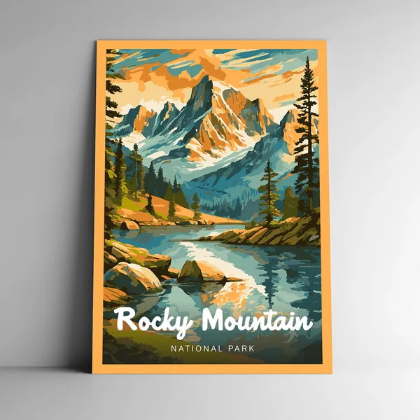 Rocky Mountain National Park Vintage Travel Poster