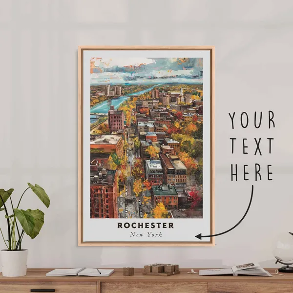 Rochester New York Acrylic Painting Travel Poster