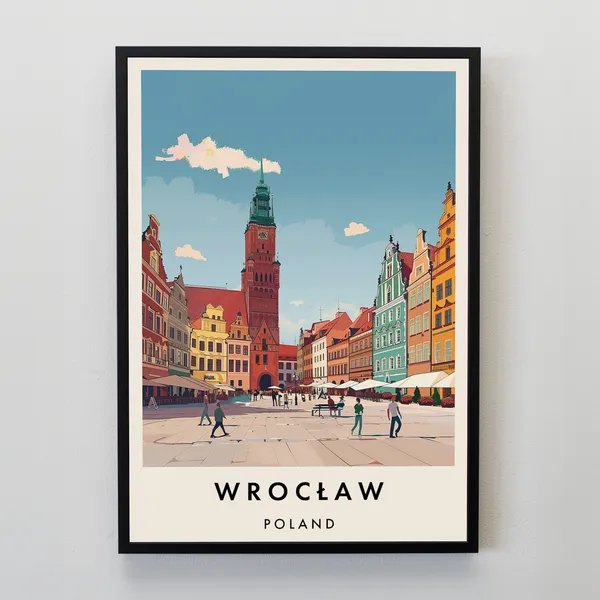 Wroclaw Travel Poster, Poland Travel Art