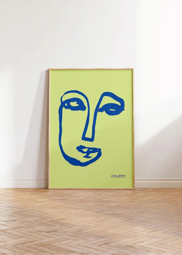 Picasso Face Line Abstract Minimalist Art Print