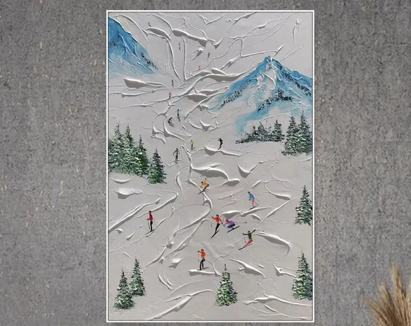 Custom Ski Sport Painting, Personalized Mountain Art
