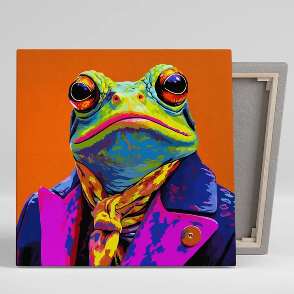 Psychedelic Frog Boss Pop Art Poster, Eclectic Decor
