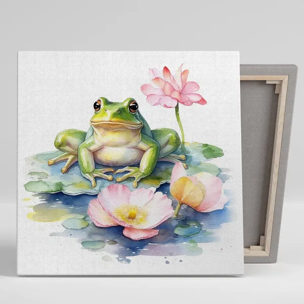 Frog On Lily Pad Whimsical Nature Art Print