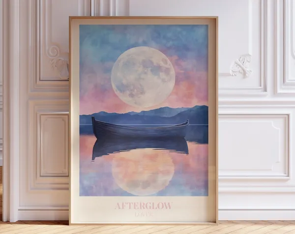 Afterglow Music Wall Art Print, Watercolor Bedroom Decor