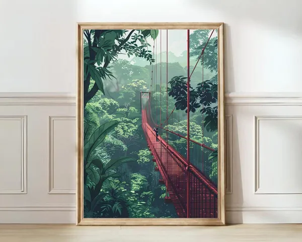 Costa Rica Illustration, Rainforest Travel Poster