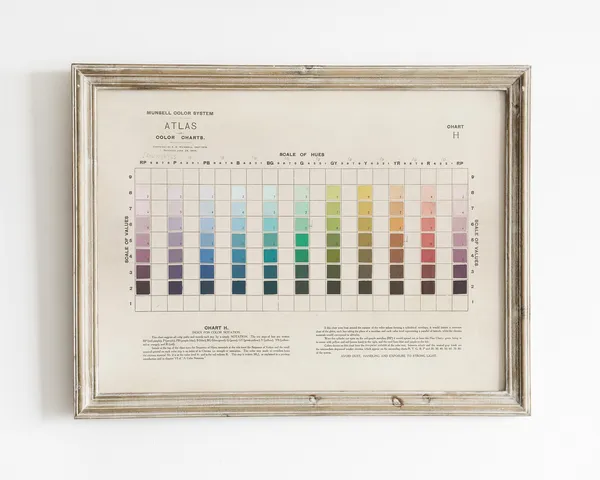 Vintage Color Chart Antique Schoolhouse Poster Print