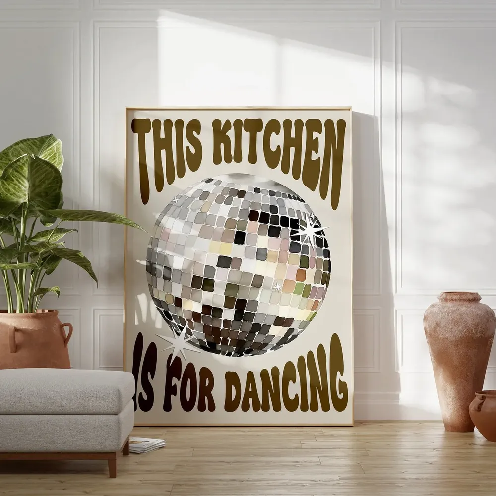 Disco Ball Kitchen Dance Wall Art Print