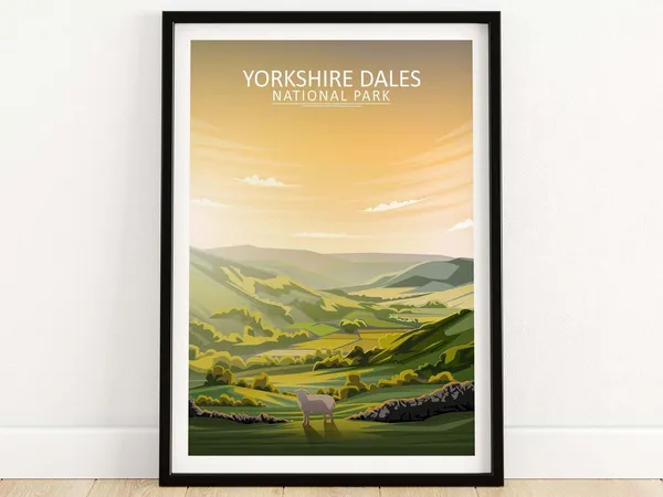 Yorkshire Dales Travel Poster, English Countryside Art Print