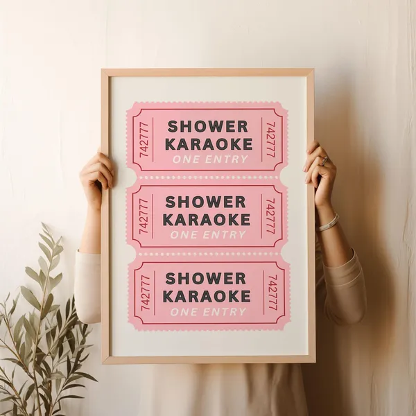 Shower Karaoke Funny Bathroom Poster Print