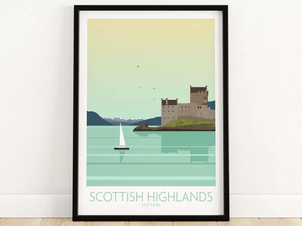 Scottish Highlands Minimalist Travel Poster Art Print