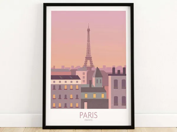 Paris France Travel Poster, Paris Gift Idea