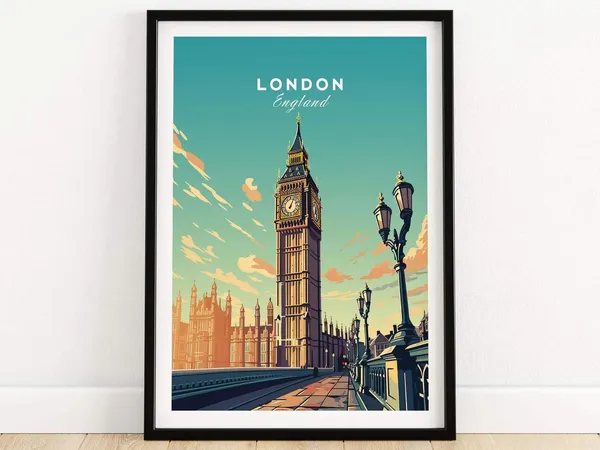 London Big Ben Travel Poster, Houses Of Parliament