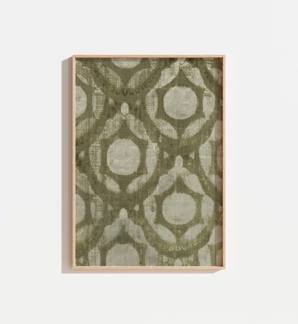 Vintage Olive Green Tapestry Floral Art Print