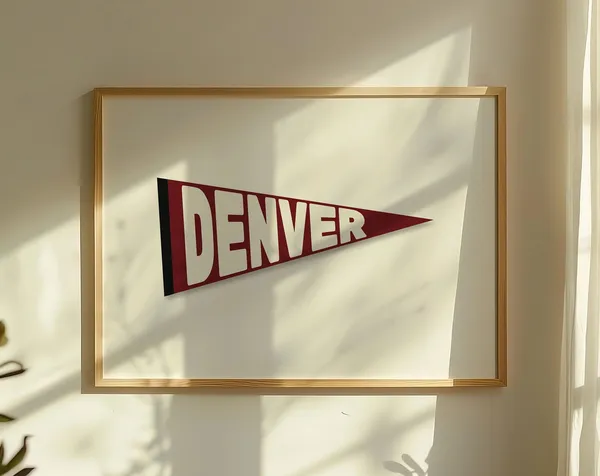 Vintage Denver Pennant Flag, Milehigh City Art Print