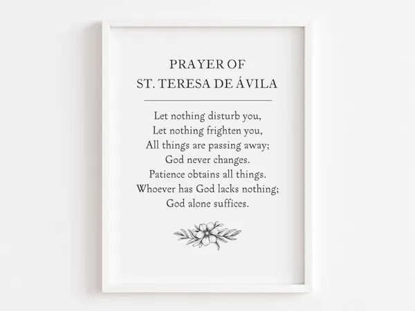 Saint Teresa Of Avila Prayer Quote, Faith Art Print