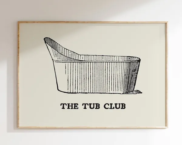 The Tub Club Vintage Bathroom Art Print