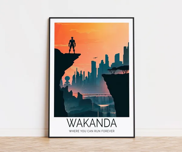 Wakanda Travel Poster, Movie Art Print