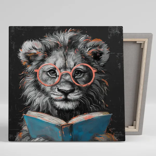 Lions Literary Adventure Art Print, Whimsical Decor