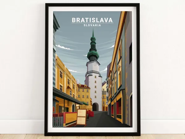 Bratislava Poster, Slovakia Travel Poster Art Print