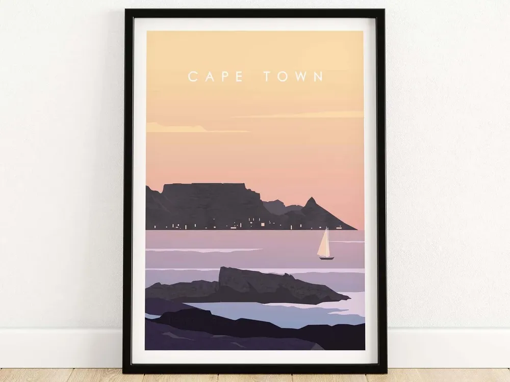Cape Town Table Mountain And Sea Poster