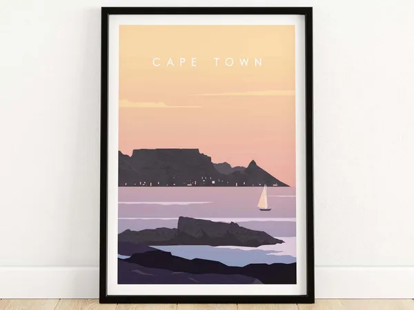 Cape Town Table Mountain And Sea Poster