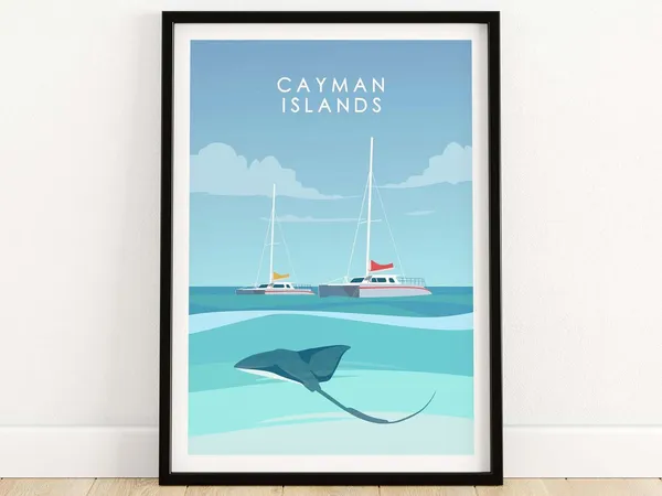 Cayman Islands Tropical Travel Wall Art Print