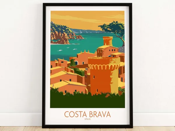 Costa Brava Travel Poster, Spain Wall Art Print