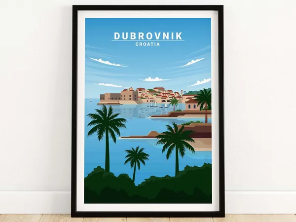 Dubrovnik Travel Poster Art Print