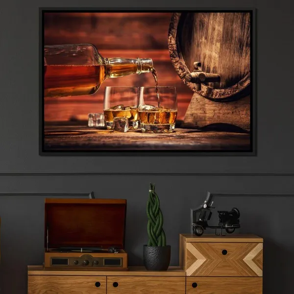 Whiskey Night Rustic Bar Art Print, Bourbon Decor
