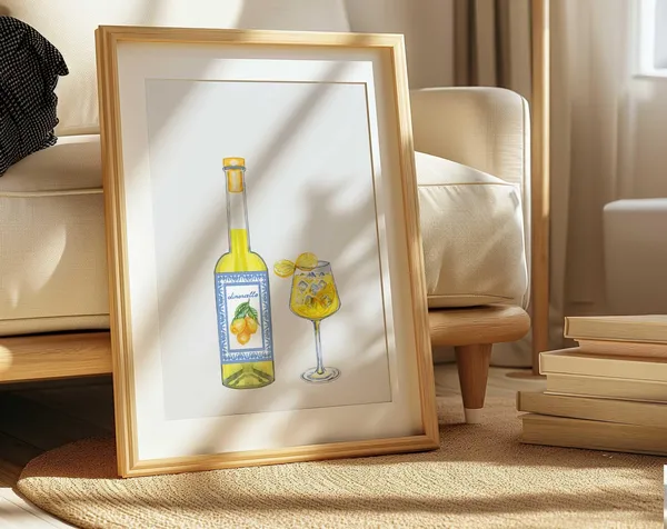 Limoncello Cocktail Print, Bar Cart Art