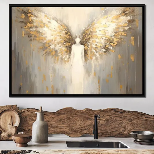 Heavenly Guardian Angel Silhouette Art Print