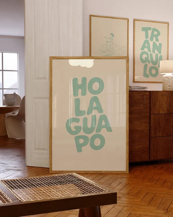 Hola Guapo Minimalist Love Quote Art Print