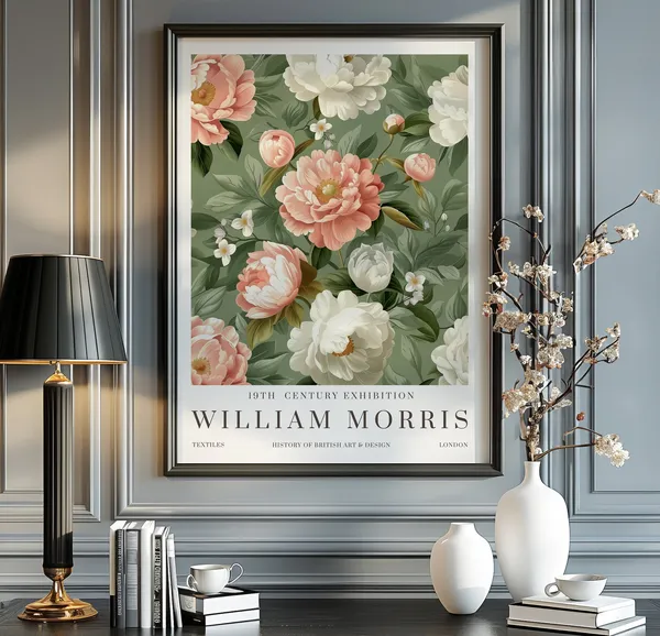 William Morris Print, Vintage Exhibition Poster