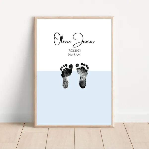 Personalised Pastel Baby Footprint Keepsake Print