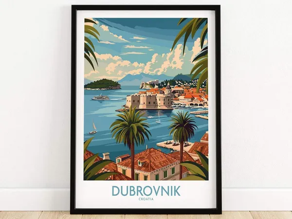 Dubrovnik Travel Poster, Croatia Wall Art