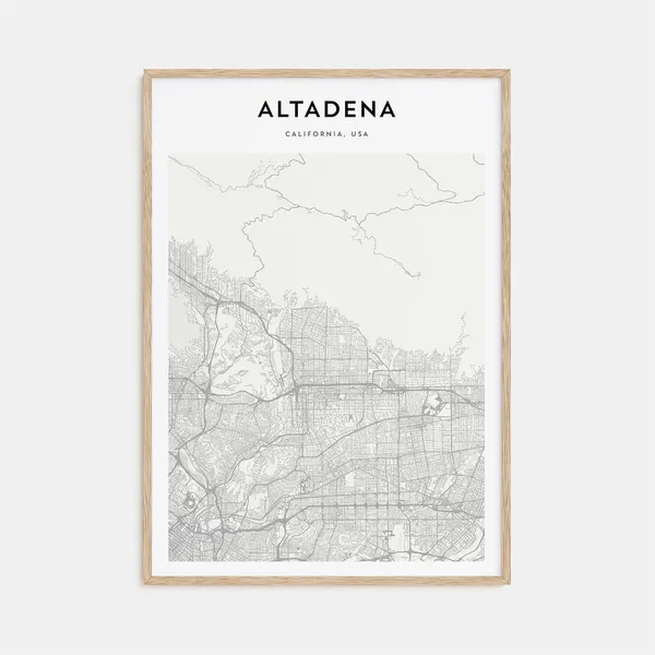 Altadena Map Art Print, Personalized California Travel