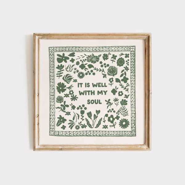 It Is Well Christian Illustration Wall Art Print