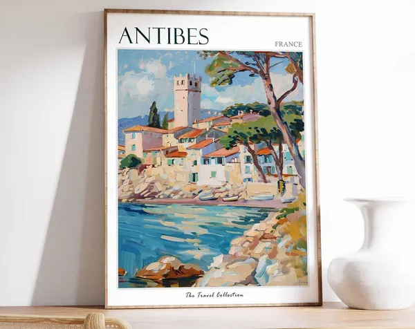 Antibes France Travel Poster, European Sea Print