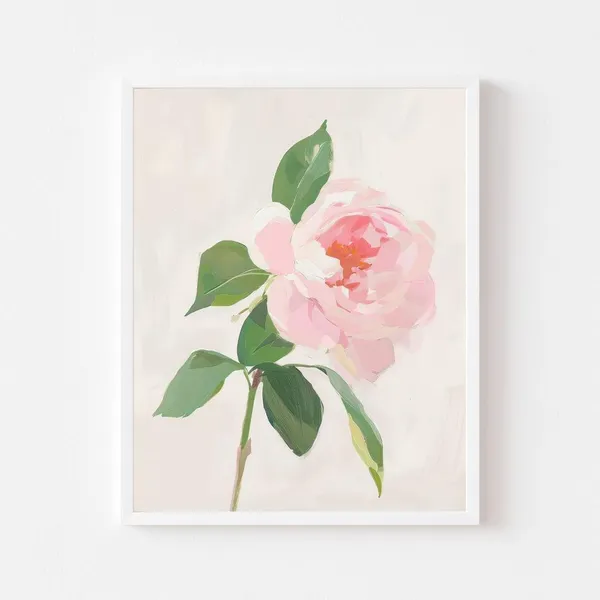 Vintage Pink Rose and Peony Floral Art Print
