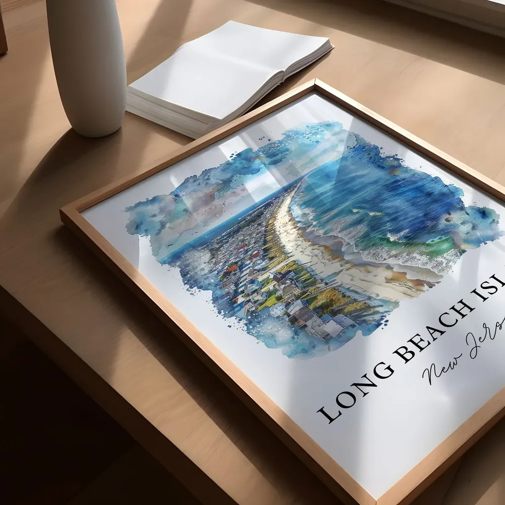Long Beach Island Watercolor Travel Poster - Image 5